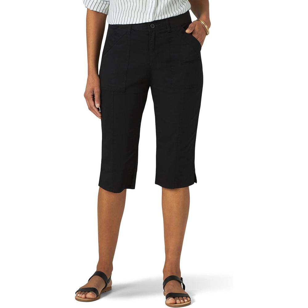 imageLee Womens Ultra Lux Comfort with Flextogo Utility Skimmer Capri PantBlack