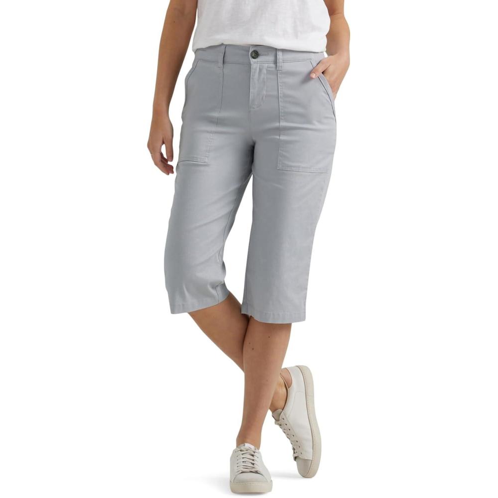 imageLee Womens Ultra Lux Comfort with Flextogo Utility Skimmer Capri PantMaterial Gray