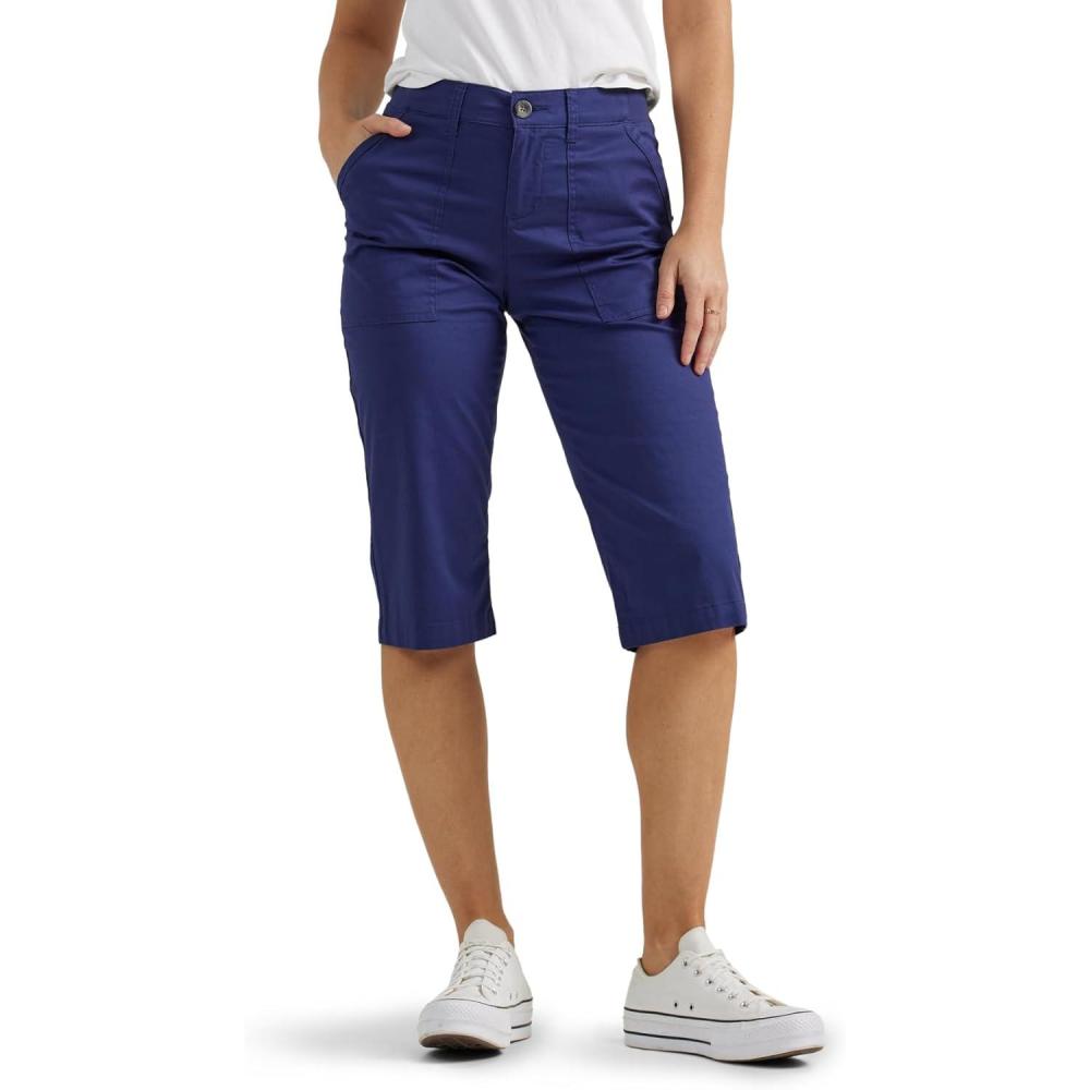 imageLee Womens Ultra Lux Comfort with Flextogo Utility Skimmer Capri PantMedieval Blue