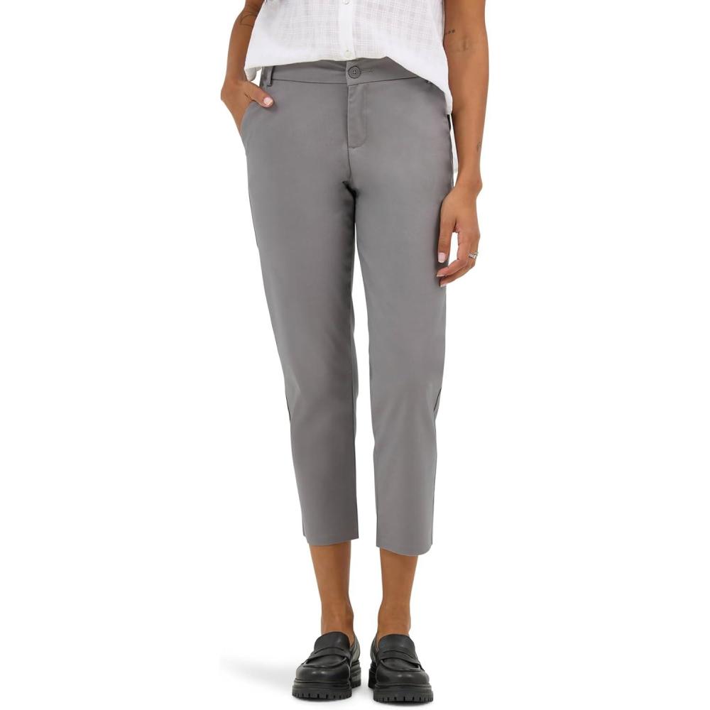 imageLee Womens Wrinkle Free 23quot Capri PantHd Lee Gray