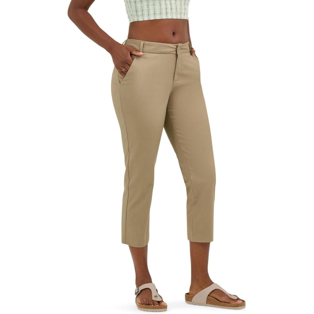 imageLee Womens Wrinkle Free 23quot Capri PantKansas City Khaki