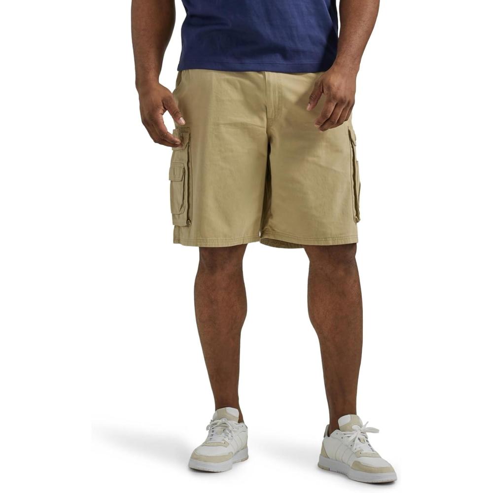 imageLee mens Big ampamp Tall New Belted Wyoming Cargo Shorts Buff 46 US