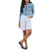 Lee Women’s Legendary 9″ Chino Bermuda Short(Shy Blue Stripe)