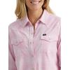 Lee Women’s Legendary Slim Fit Western Snap Shirt(Sugar Lilac Grid Plaid)
