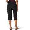 Lee Women’s Relaxed Fit Austyn Knit Waist Cargo Capri Pant(Black)