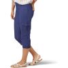Lee Women’s Relaxed Fit Austyn Knit Waist Cargo Capri Pant(Ink Blue)