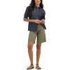 Lee Women’s Ultra Lux Comfort with Flex-to-go Utility Bermuda Short(Olive Grove Block Print)