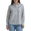 Lee Women’s Legendary Long Sleeve All Purpose Button Down Shirt(Fort Green Stripe)