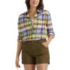 Lee Women’s Legendary Long Sleeve All Purpose Button Down Shirt(Kiwi Field Plaid)