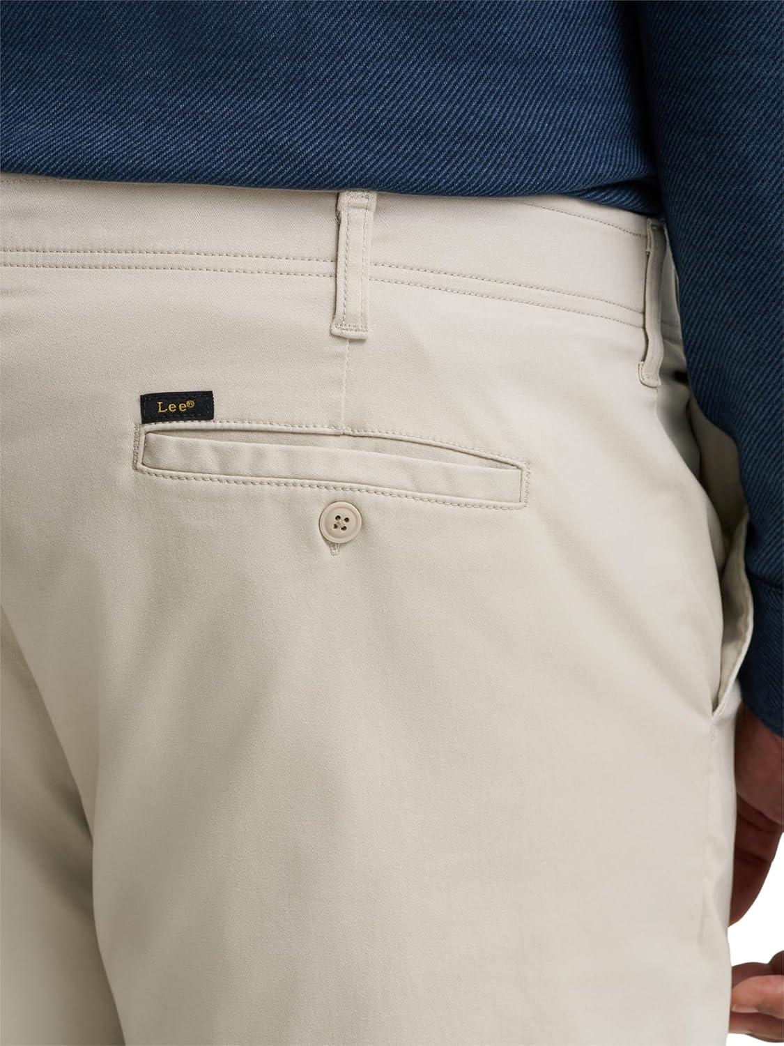 imageLee Mens Big ampamp Tall Extreme Motion Flat Front Regular Straight PantCity Beige