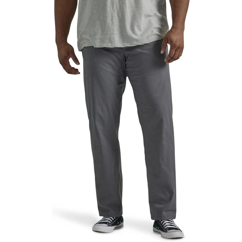imageLee Mens Big ampamp Tall Extreme Motion Flat Front Regular Straight PantPainter Gray