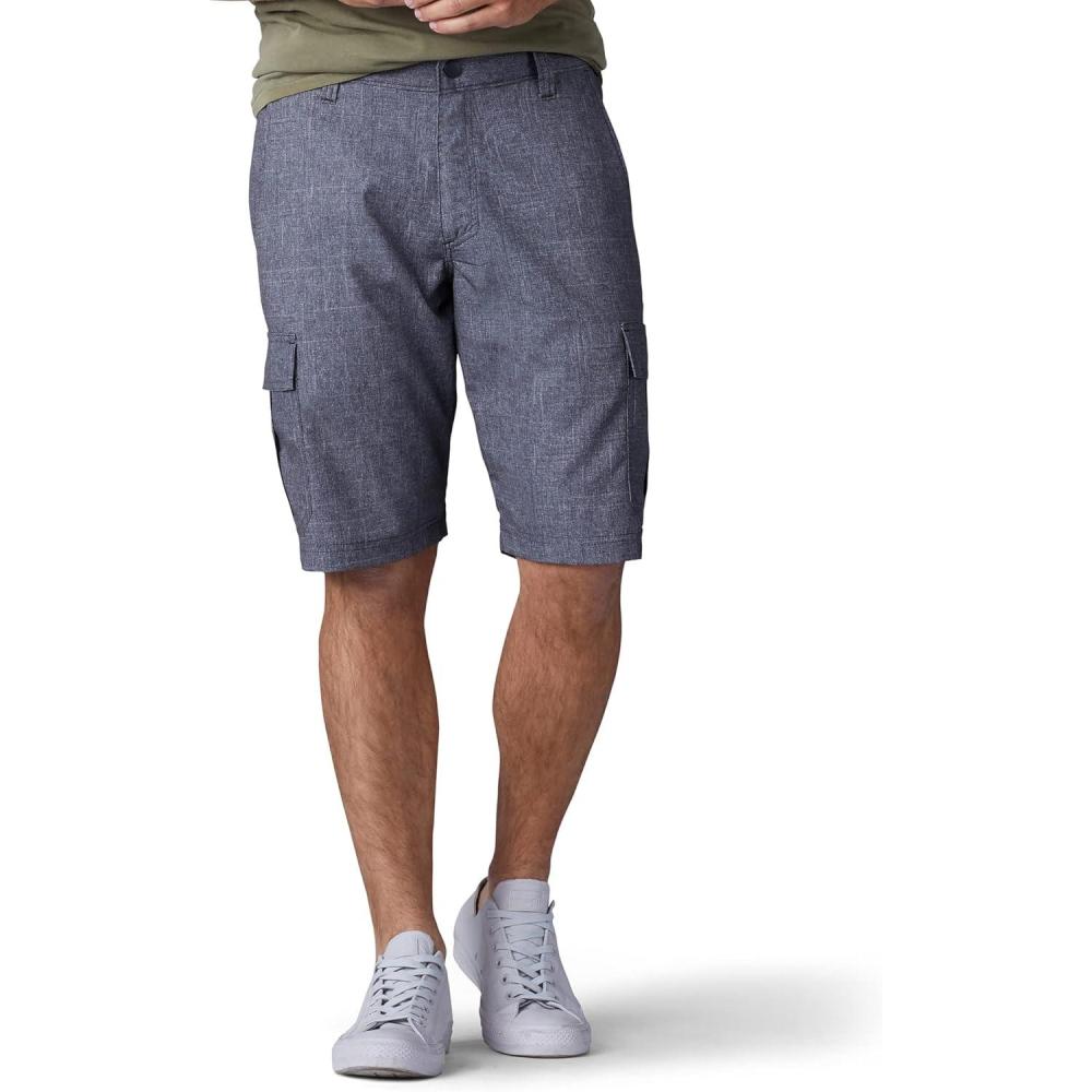 imageLee Mens Big ampamp Tall Performance Cargo ShortGray Heathered Plaid