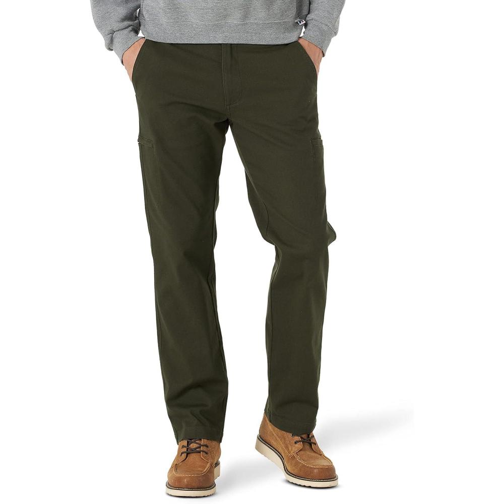 imageLee Mens Extreme Motion Canvas Cargo PantFrontier Olive