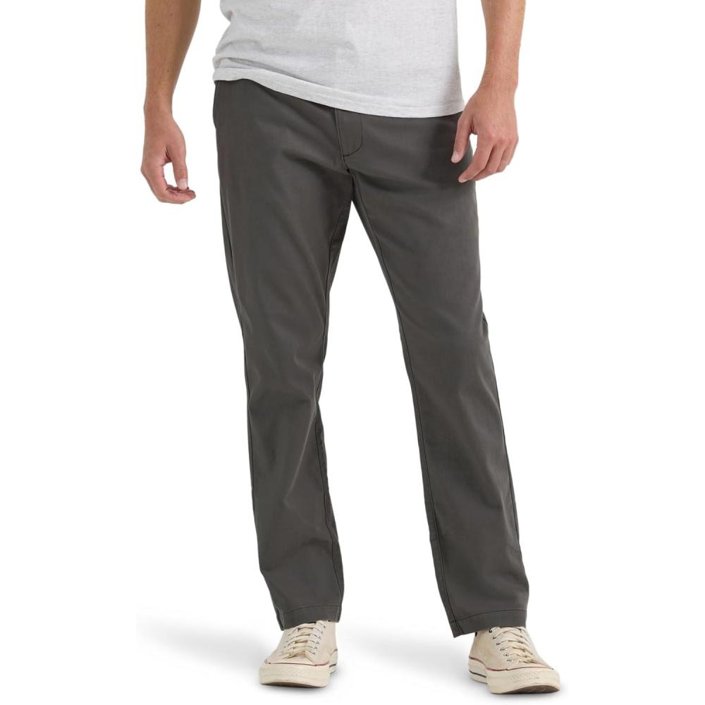 imageLee Mens Extreme Motion Flat Front Relaxed Taper PantStatic Gray