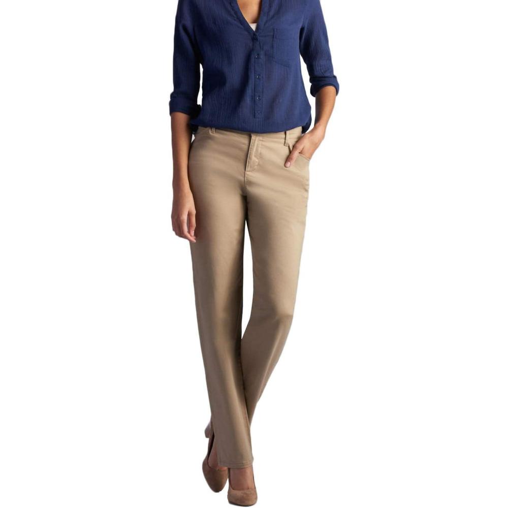 imageLee Womens Petite Relaxed Fit All Day Straight Leg PantFlax