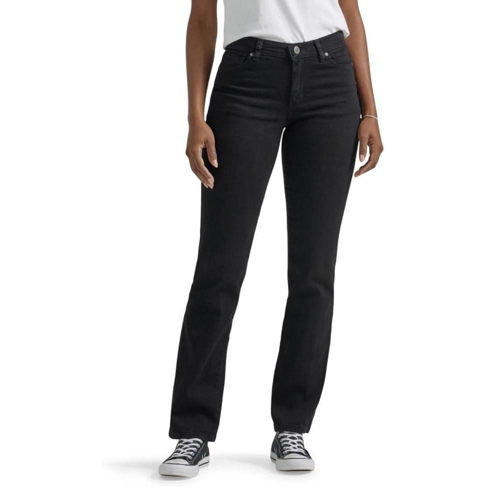 imageLee Womens Petite Relaxed Fit Straight Leg JeanBlack Onyx