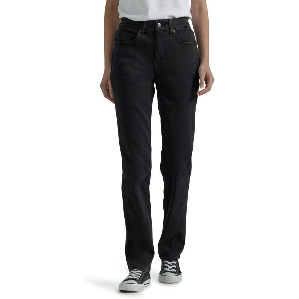 imageLee Womens Petite Ultra Lux Comfort with Flex Motion Straight Leg JeanMidnight Bloom