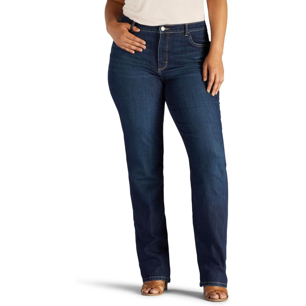 imageLee Womens Plus Size Instantly Slims Classic Relaxed Fit Monroe Straight Leg JeanEllis