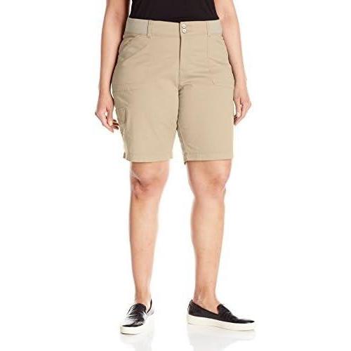 imageLee Womens Plus Size Relaxed Fit Avey Knit Waist Cargo Bermuda ShortFlax