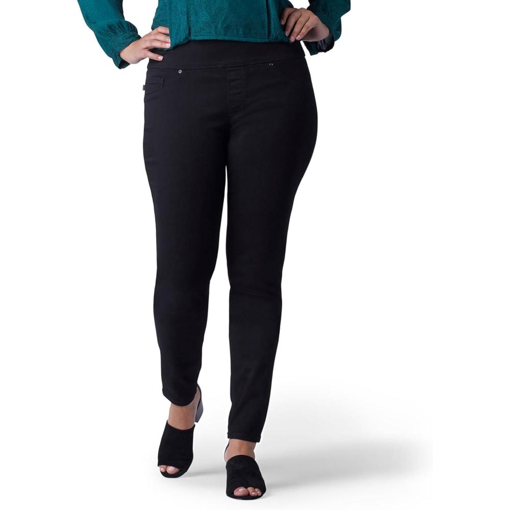 imageLee Womens Plus Size Sculpting Slim Fit Skinny Leg Pull on JeanBlack