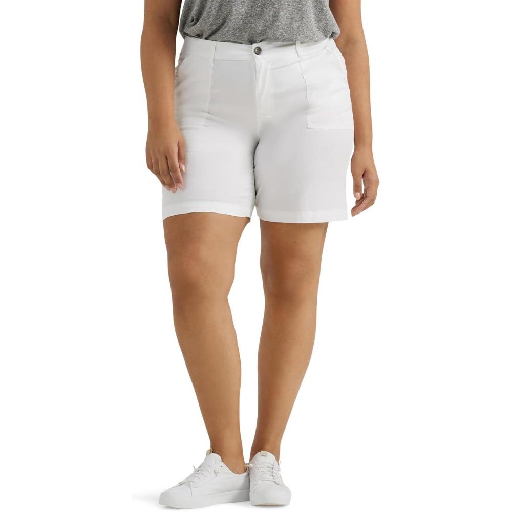 imageLee Womens Plus Size Ultra Lux Comfort with Flextogo Utility Bermuda ShortBright White