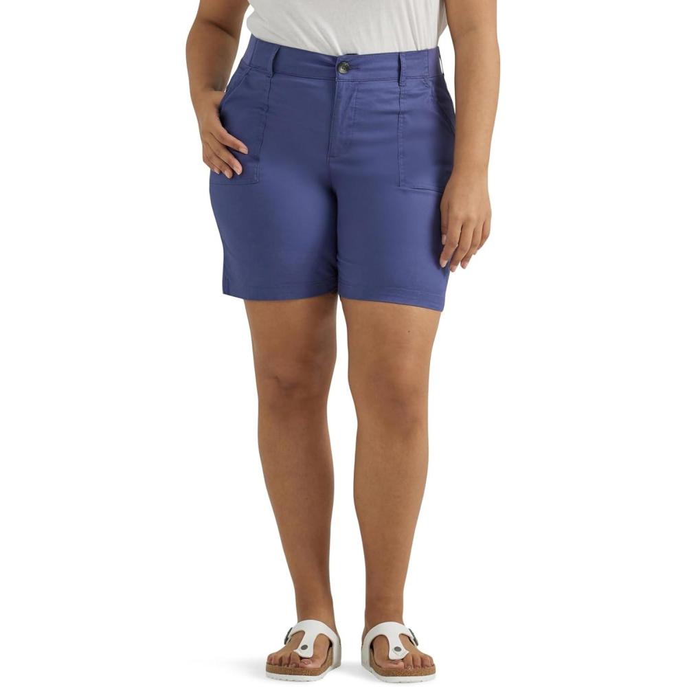 imageLee Womens Plus Size Ultra Lux Comfort with Flextogo Utility Bermuda ShortSurf Blue