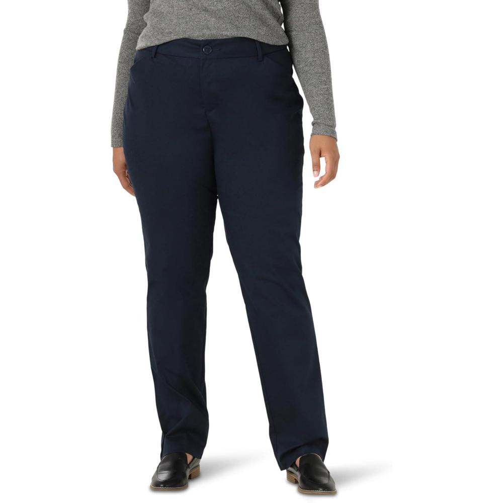 imageLee Womens Plus Size Wrinkle Free Relaxed Fit Straight Leg PantImperial Blue