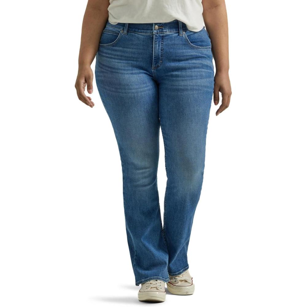 imageLee Womens PlusSize Flex Motion Regular Fit Bootcut JeanIndigo Facet
