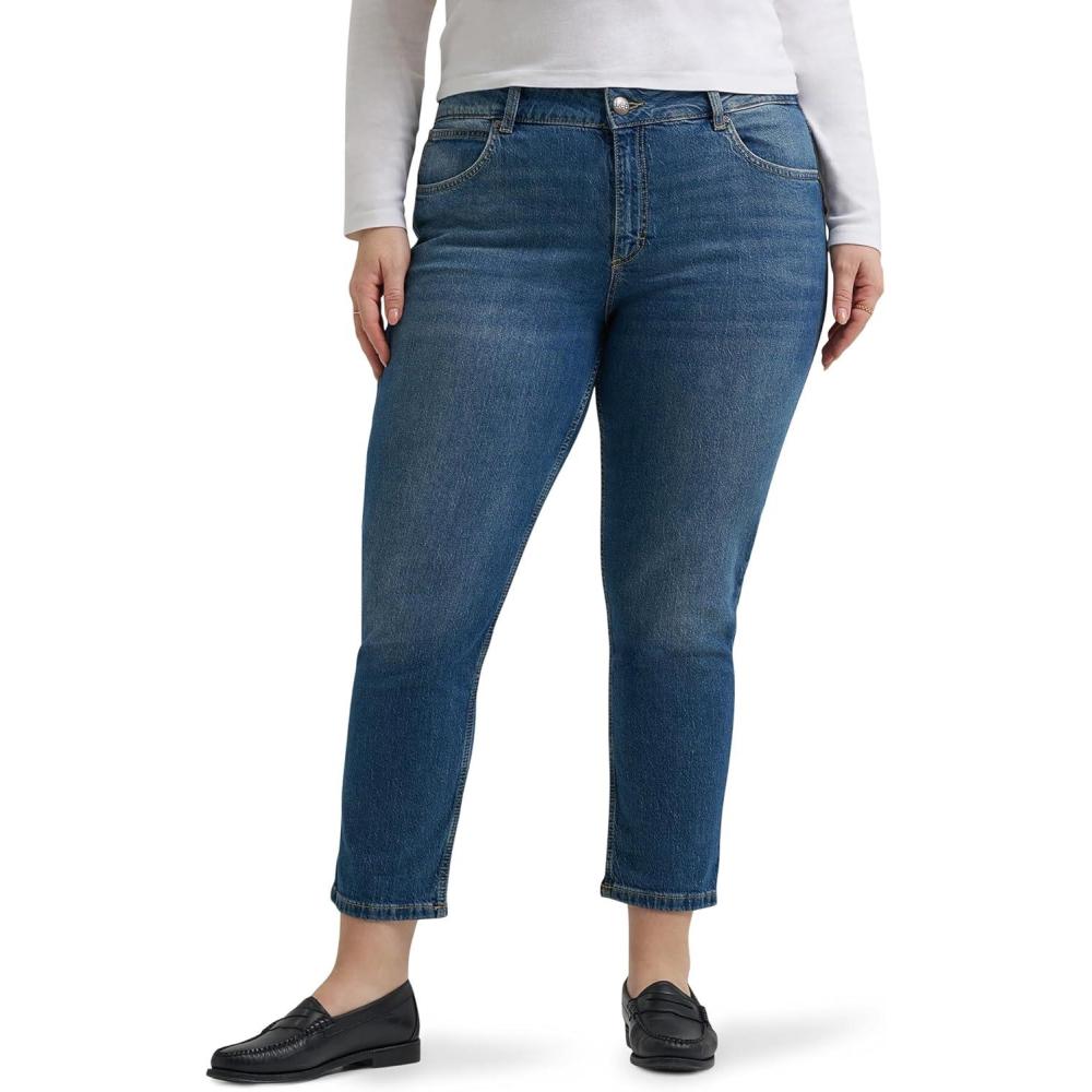 imageLee womens Plus Size Legendary 26 Straight Crop JeanIndigo Quilt