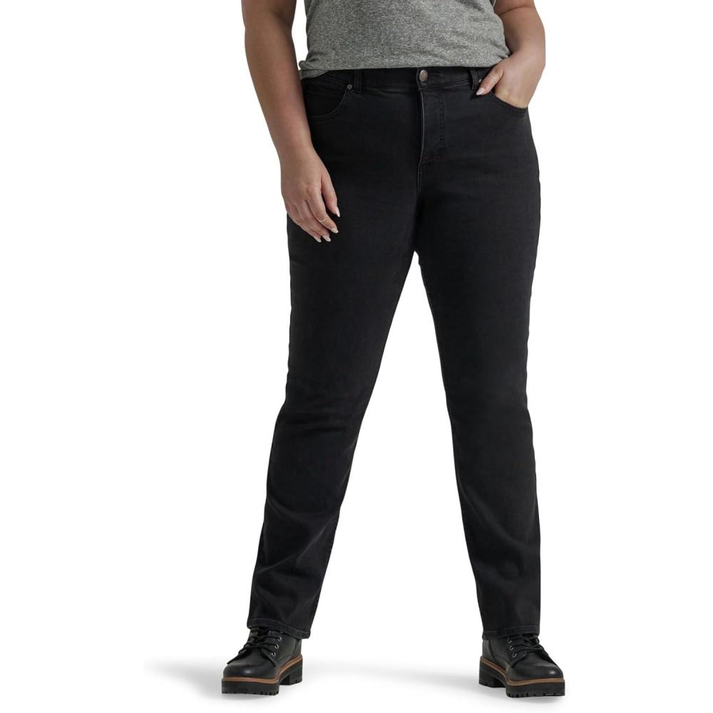 imageLee womens Plus Size Ultra Lux Comfort With Flex Motion Straight Leg JeanMidnight Bloom
