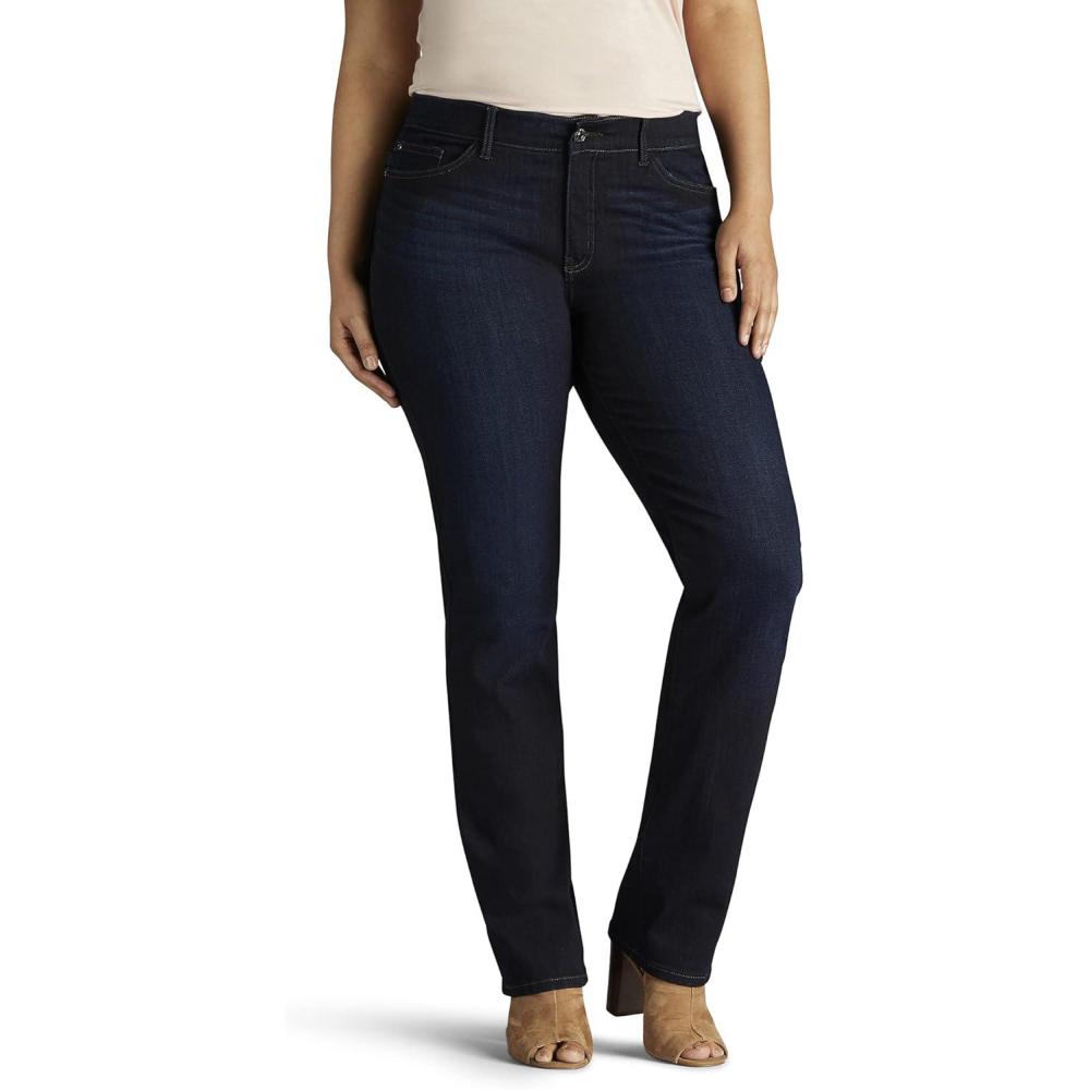 imageLee womens Plus Size Ultra Lux Comfort With Flex Motion Straight Leg JeanNiagara