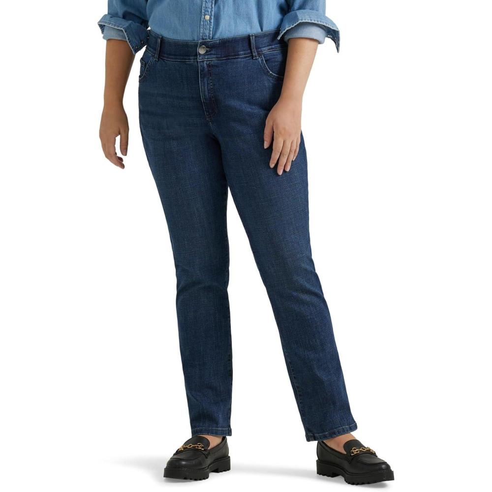imageLee womens Plus Size Ultra Lux Comfort With Flex Motion Straight Leg JeanRoyal Chakra