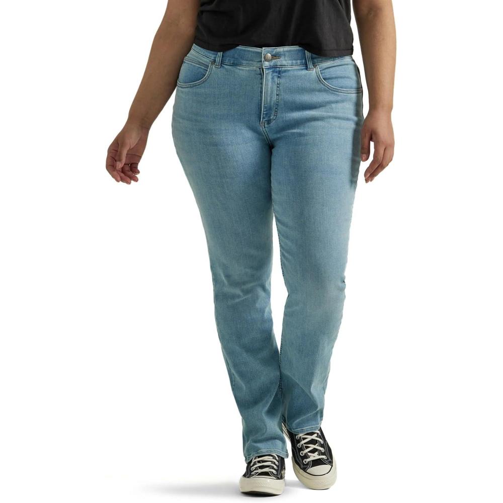 imageLee womens Plus Size Ultra Lux Comfort With Flex Motion Straight Leg JeanWithin Motion