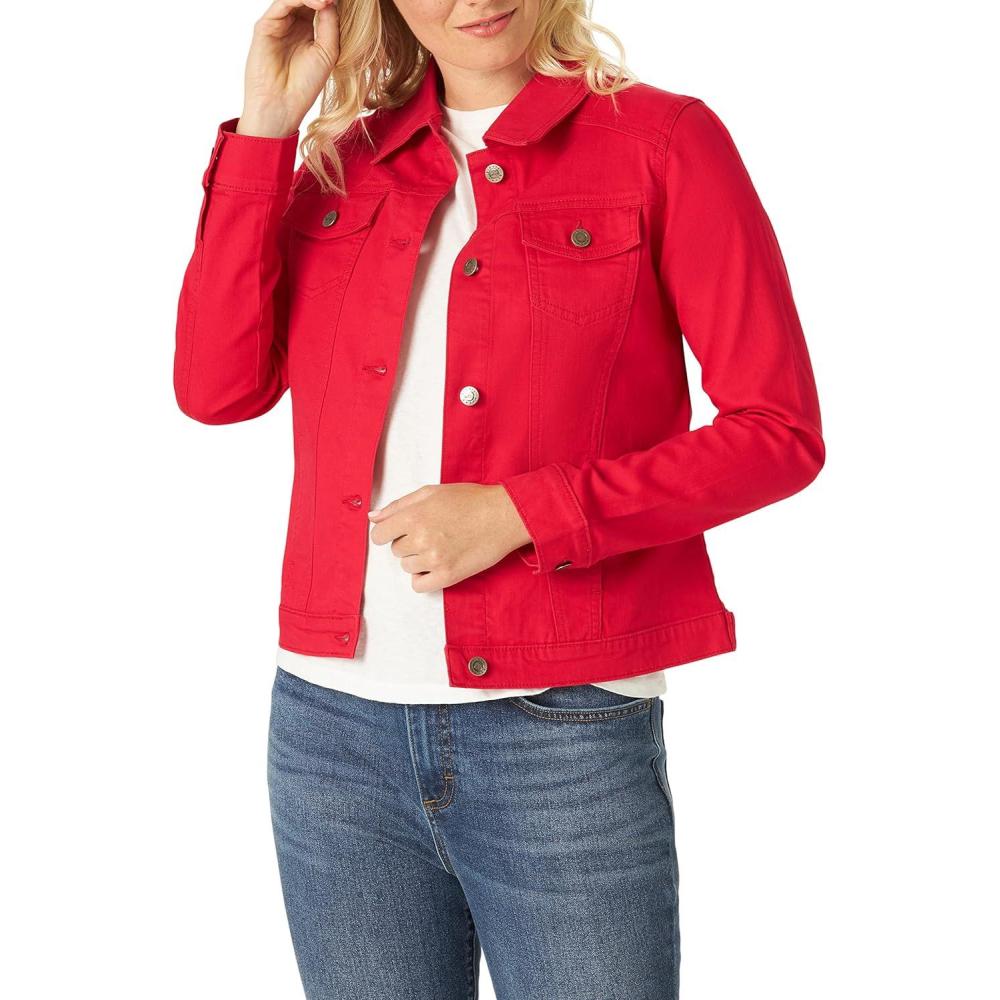imageRiders by Lee Indigo Womens Denim JacketJalapeno Cherry Red