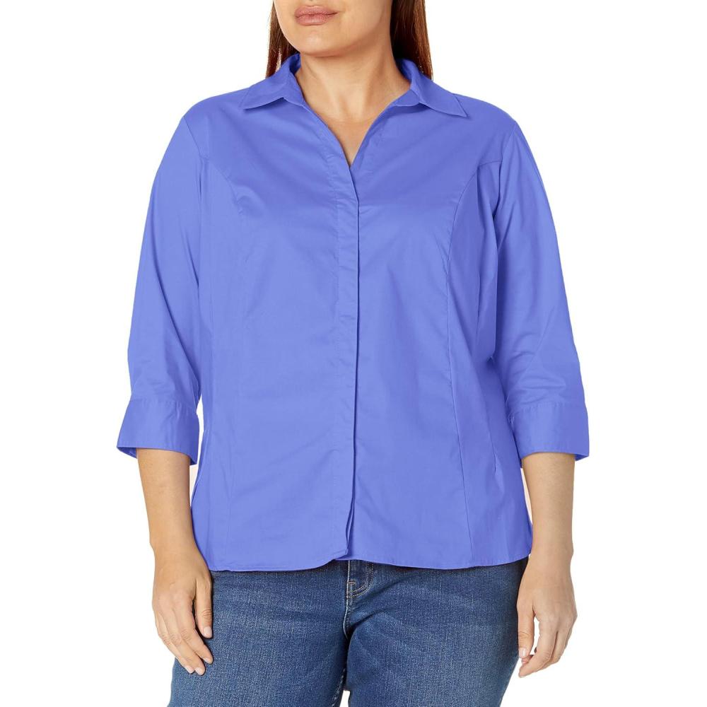 imageRiders by Lee Indigo Womens Plus Size Easy Care Sleeve Woven ShirtBaja Blue