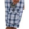 Lee Men’s Big & Tall New Belted Wyoming Cargo Short, Blue Plaid, 46