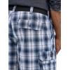 Lee Men’s Big and Tall New Belted Wyoming Cargo Short(Blue Plaid)