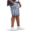 Lee Men’s Big and Tall New Belted Wyoming Cargo Short(Blue Plaid)