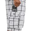 Lee Men’s Big and Tall New Belted Wyoming Cargo Short(Gray Plaid)