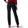 Lee Women’s Petite Wrinkle Free Relaxed Fit Straight Leg Pant(Black)