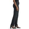 Lee Women’s Petite Wrinkle Free Relaxed Fit Straight Leg Pant(Black/Charcoal Plaid)