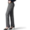 Lee Women’s Petite Wrinkle Free Relaxed Fit Straight Leg Pant(Black/White Rockhill Plaid)