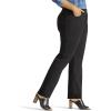 Lee Womens Plus Size Instantly Slims Classic Relaxed Fit Monroe Straight Leg Jean(Black)