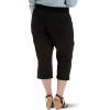 Lee Womens Plus Size Relaxed Fit Austyn Knit Waist Cargo Capri Pant(Black)