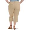Lee Womens Plus Size Relaxed Fit Austyn Knit Waist Cargo Capri Pant(Café)