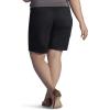 Lee Womens Plus Size Relaxed Fit Avey Knit Waist Cargo Bermuda Short(Black)