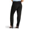 Lee Women’s Plus Size Relaxed Fit Side Elastic Tapered Leg Jean(Black)
