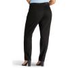 Lee Women’s Plus Size Relaxed Fit Side Elastic Tapered Leg Jean(Black Stretch)