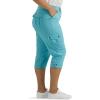 Lee Women’s Plus Size Ultra Lux Comfort with Flex-to-go Cargo Capri Pant(Bay Blue)