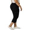 Lee Women’s Plus Size Ultra Lux Comfort with Flex-to-go Cargo Capri Pant(Black)